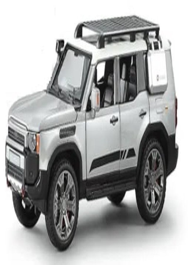 TEC TAVAKKAL 1:22 Scale Big Size Land Rover Defender Model Car Exclusive Alloy Metal car Pull Back Die-cast Metal Toy car with Openable Doors & Light Music Toys Silver - Image 1